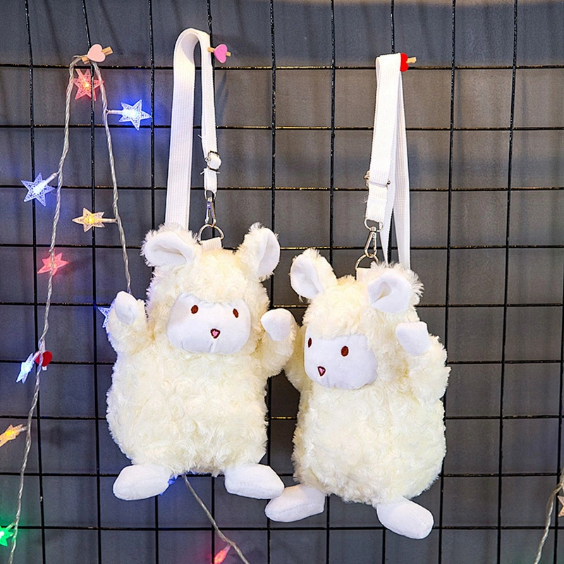 Popular Promotional sheep llama shaped plush bag