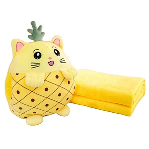cheap wholesale stuffed toys beding set throw  blanket with pillow