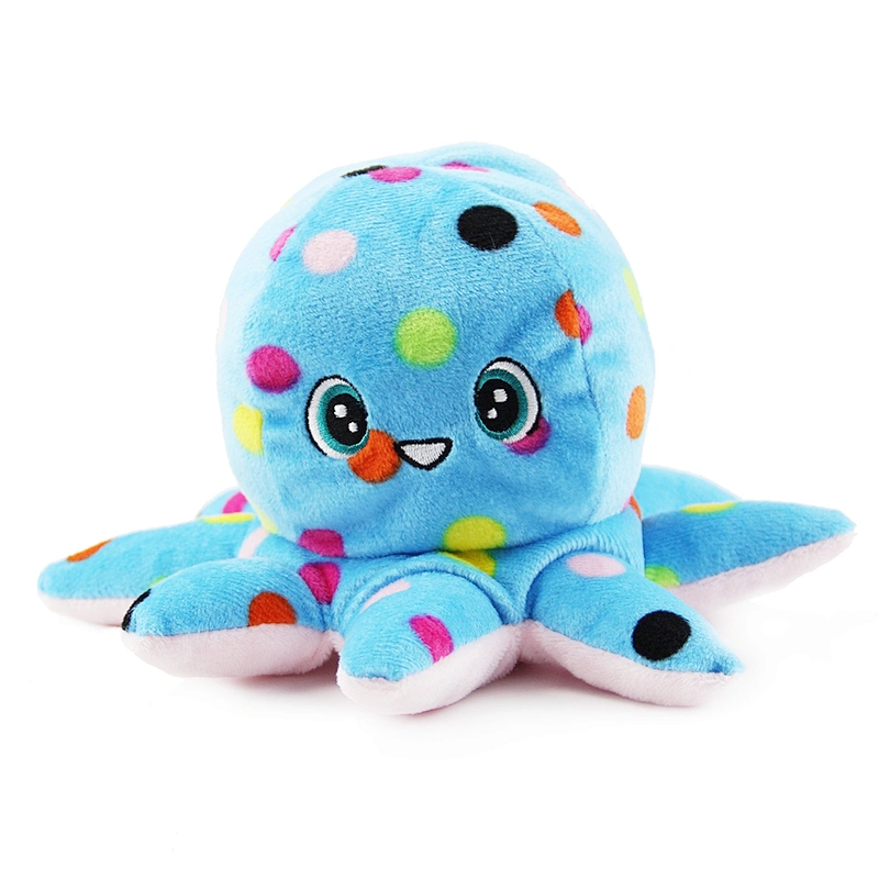 Soft And Reversible Plush Toy Colorful Octopus Doll Stuffed Octopus Doll Flip Toy Blue+Pink Baby Toy