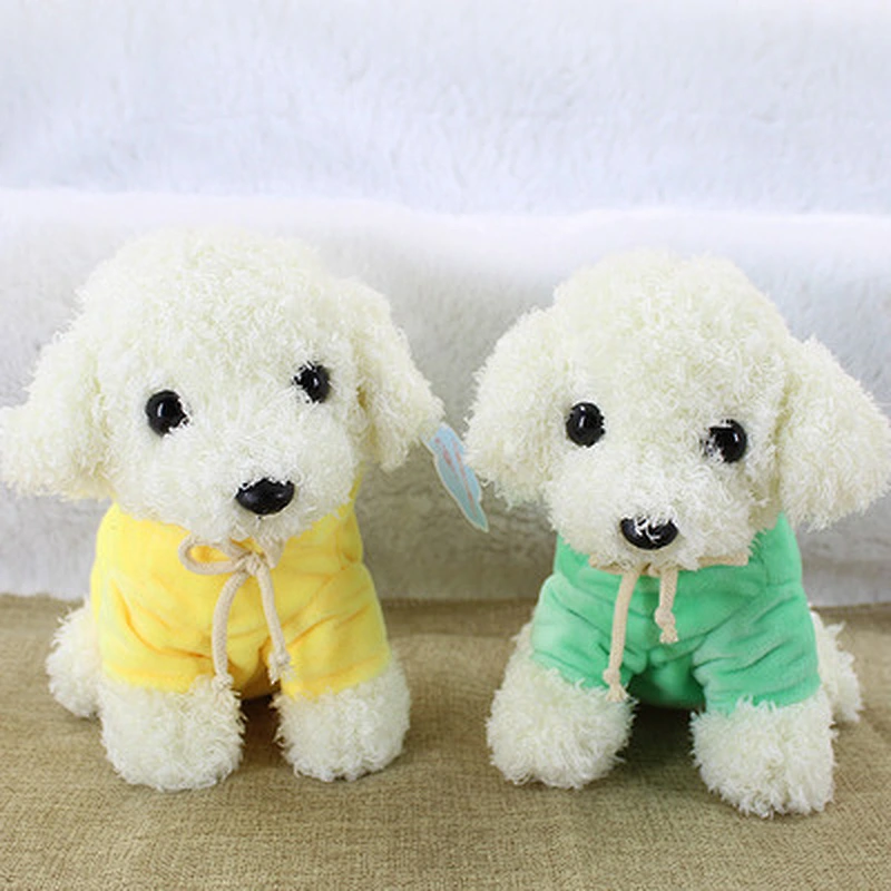 18-25cm soft stuffed plush baby toy lovely teddy dog with T-shirt