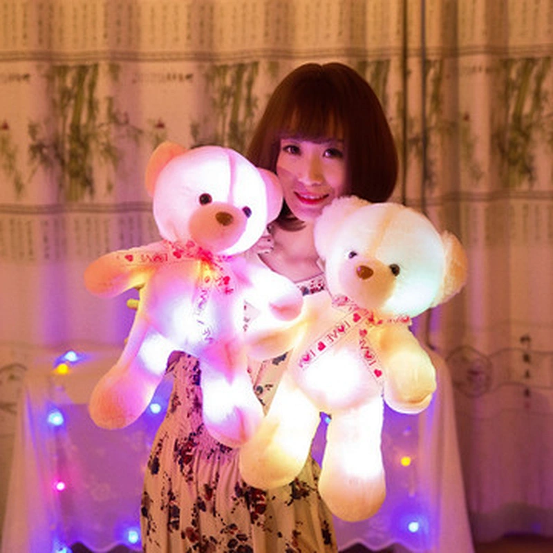 Factory Direct plush stuff toys kids light up led glowing teddy bear for sale