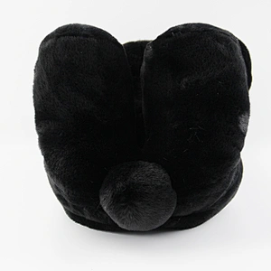 Wholesale Indoor Cute Plush Slippers Women Cheap Custom  Black Teddy Bear Slippers