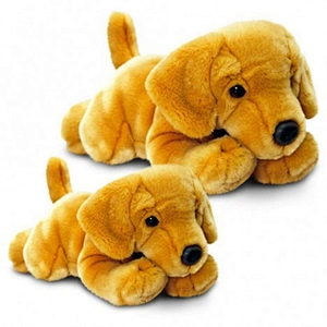 Valentines gift plush lifelike dog stuffed with red bow tie