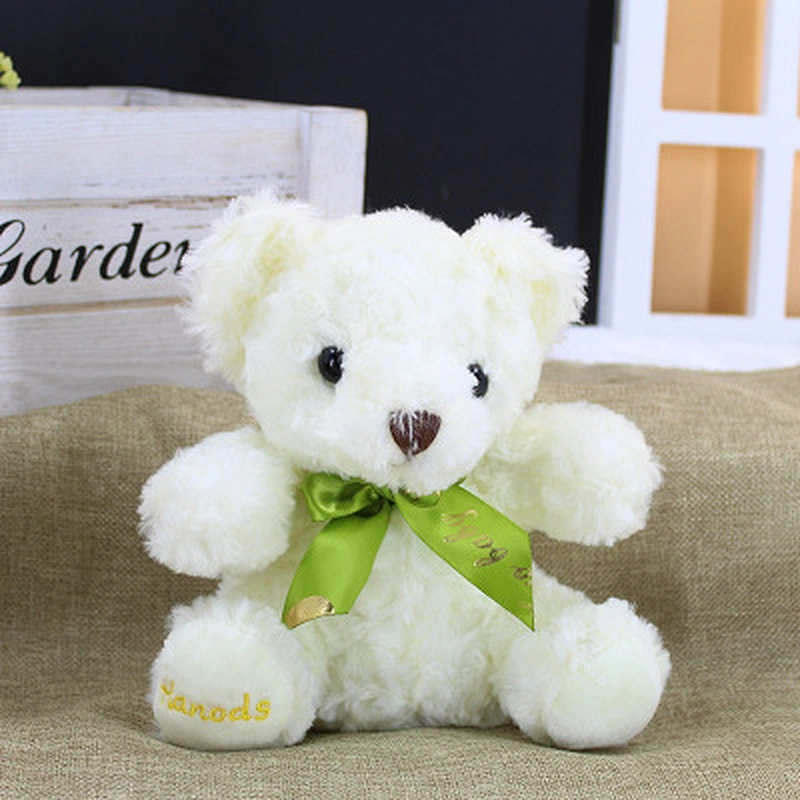 20cm soft stuffed plush baby toy lovely sitting teddy bear with green bow
