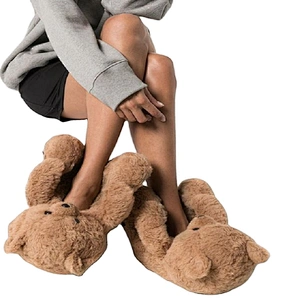 2020 cheap teddy bear slippers brown Custom house slippers shoes