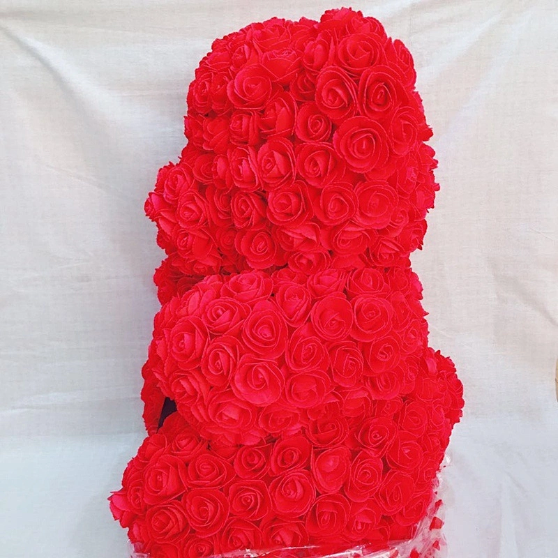 Wholesale cute Valentine Gift Custom Stuffed rose flower teddy bear Plush Toy