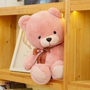 soft  pink plush teddy bear for valentine's day