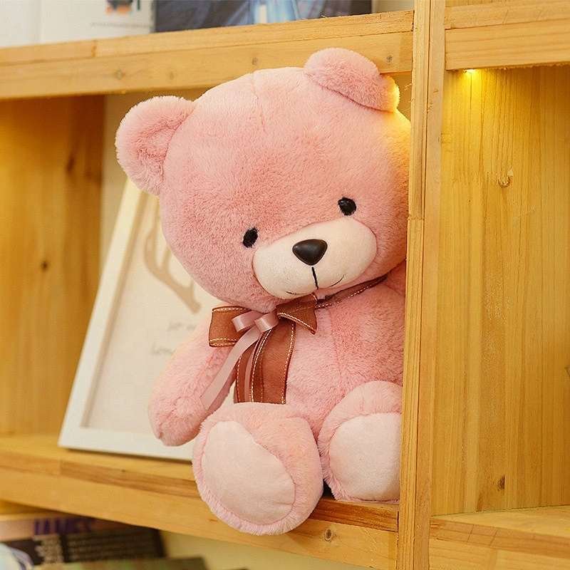 soft  pink plush teddy bear for valentine's day