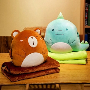 super soft travel plush toys polyester 2 in 1 pillow blanket for sleeping