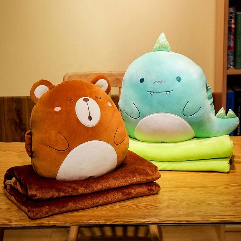 super soft travel plush toys polyester 2 in 1 pillow blanket for sleeping