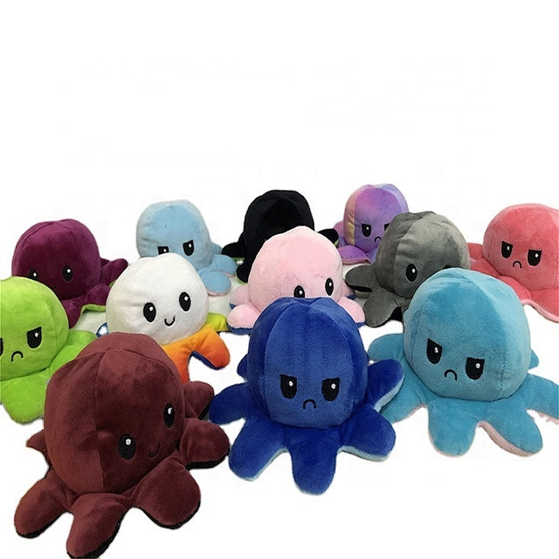 Hot selling 20 cm stuffed reversible octopus plush toys in stock