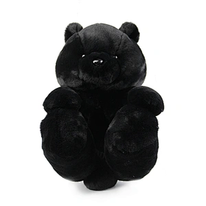 Wholesale Indoor Cute Plush Slippers Women Cheap Custom  Black Teddy Bear Slippers