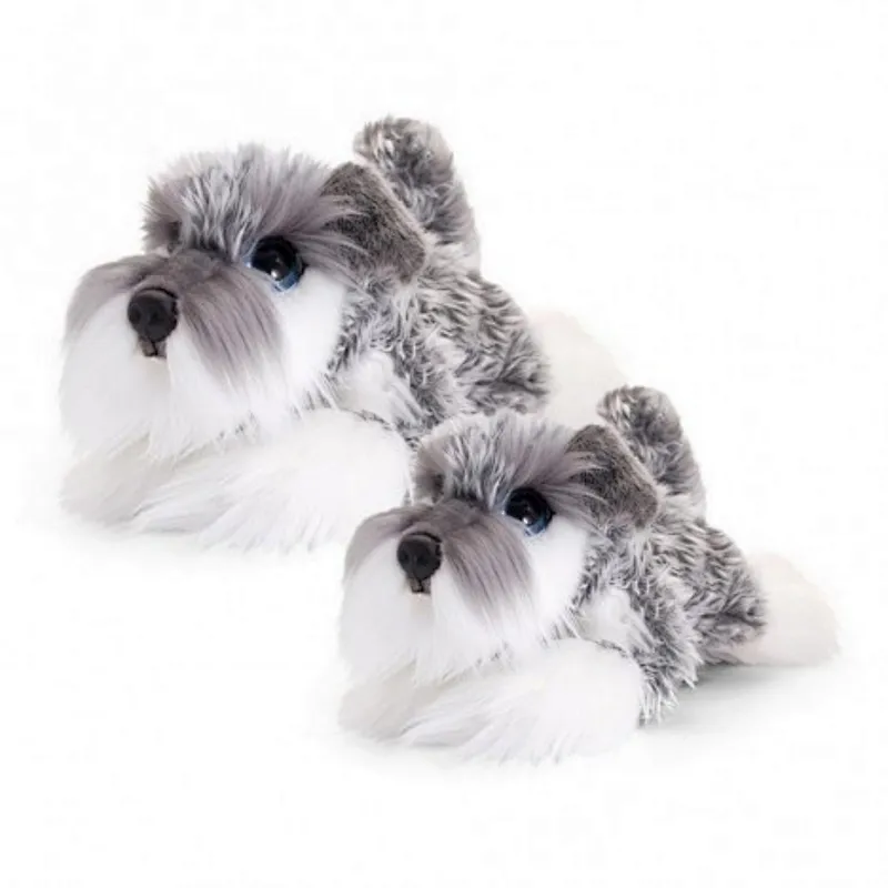 Valentines gift plush lifelike dog stuffed with red bow tie