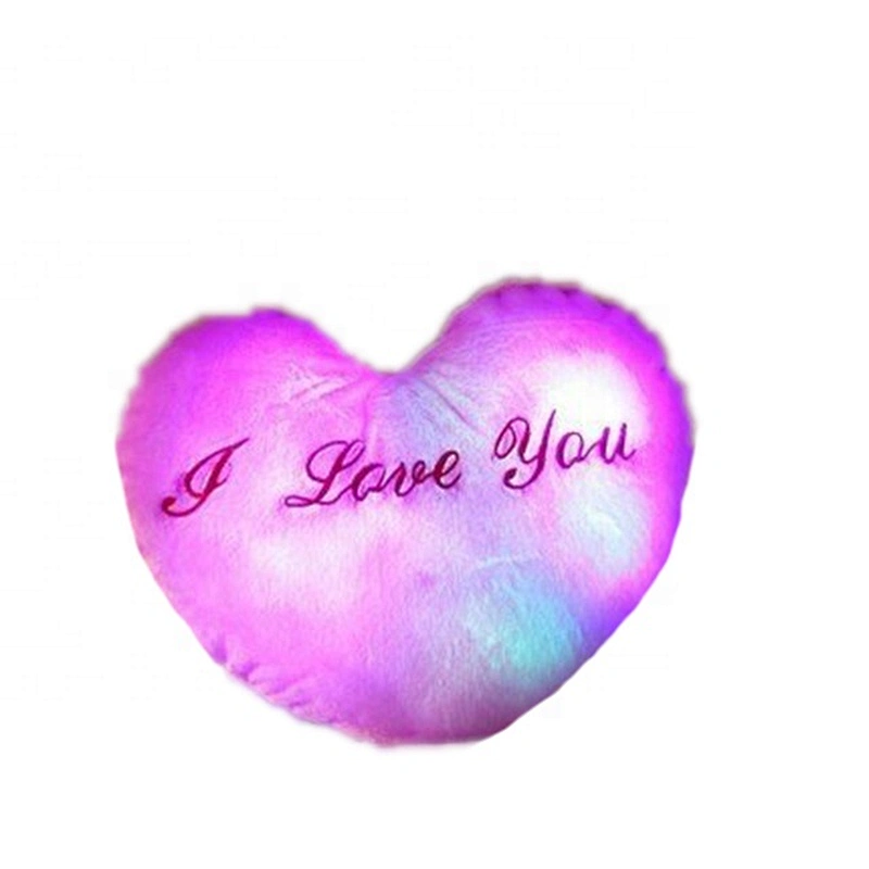 Birthday gift customized luminous stuffed heart  plush pillow cushion