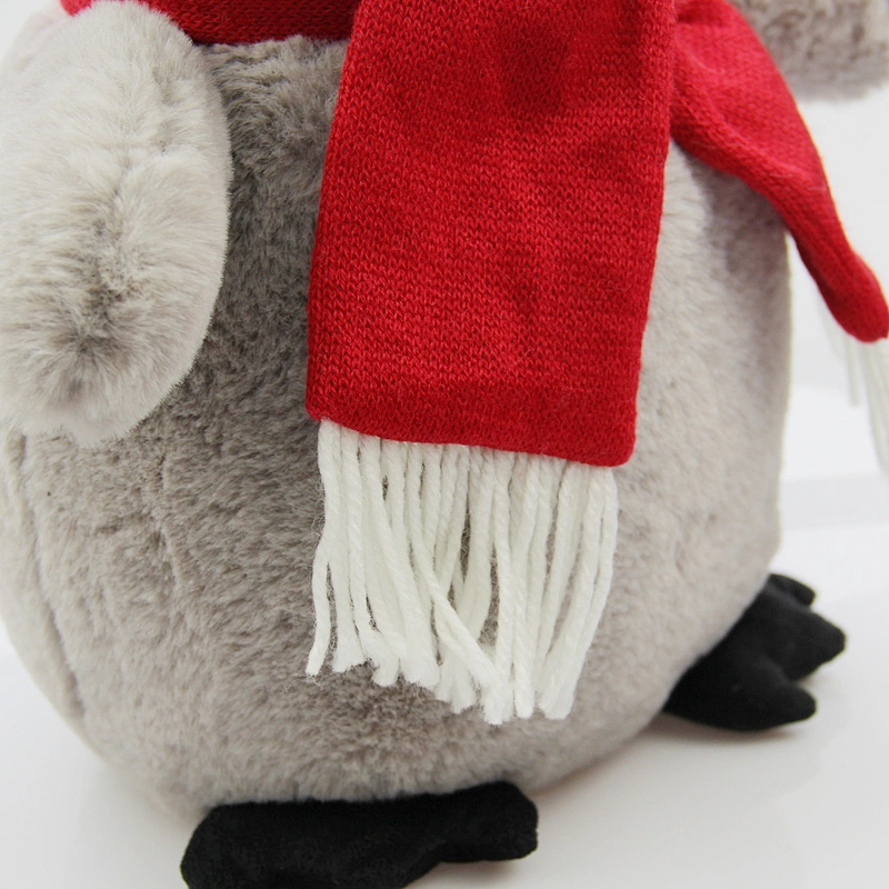 Cute soft stuffed Penguin toy with hat and scarf Christmas gift for friends