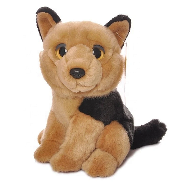 Factory Direct Sale Lifelike German Shepherd Dog Plush Toys Cute Sitting Wolfhound Plush Dolls Wolf Dog Puppy Plush