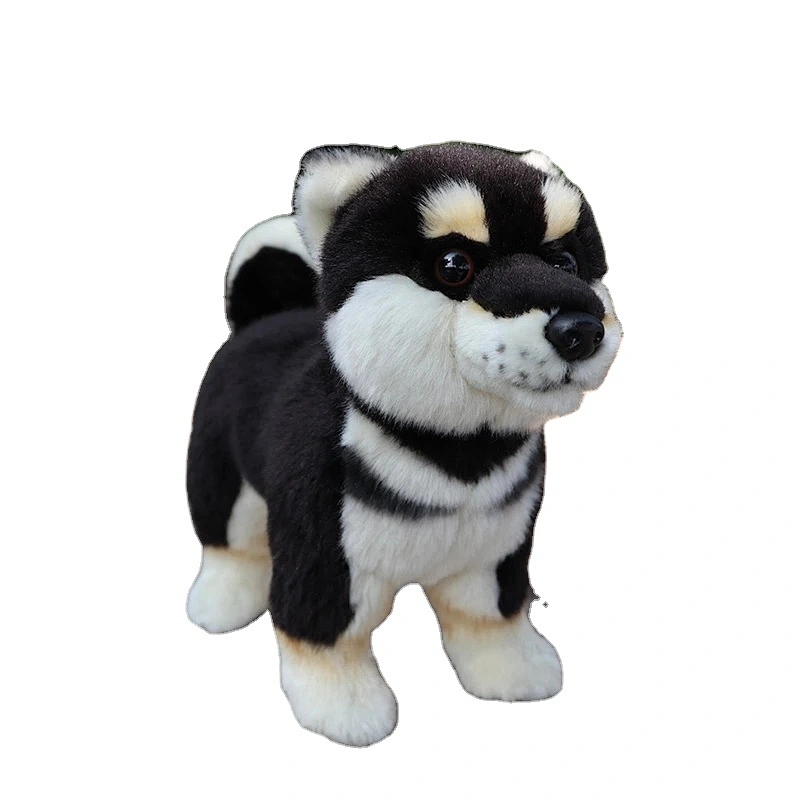 Cute Standing Black Shiba Inu Plush Toy Soft Japanese Dogs Stuffed Animal Kids Toys Birthday Christmas Valentines Gifts