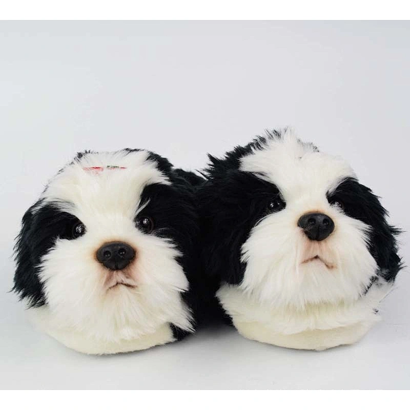 Lovely Plush Slippers for Kids Plush Dogs Cheap Custom Plush Slippers
