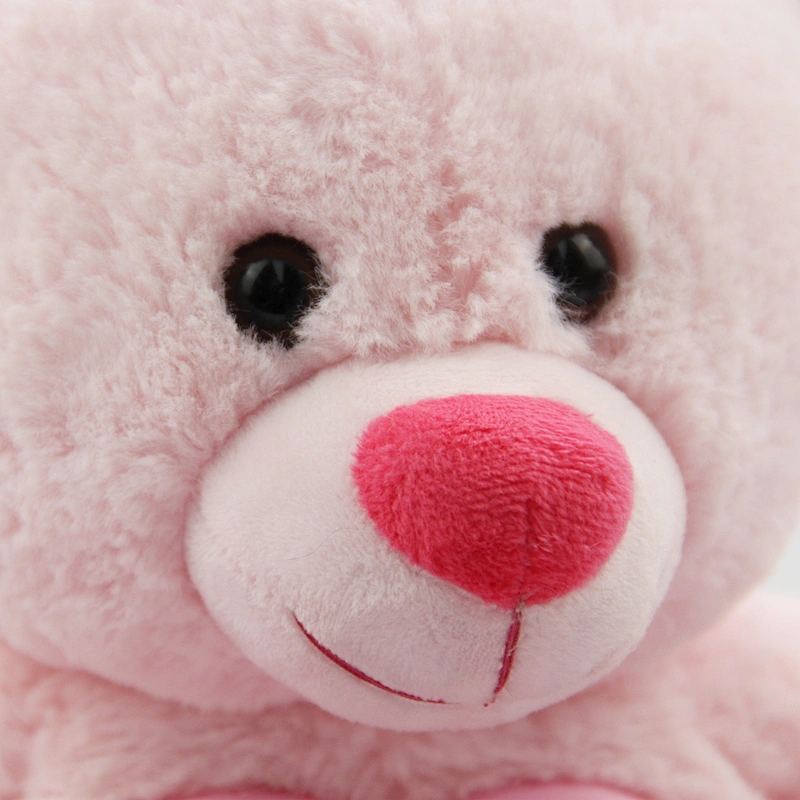 Cute adorable soft stuffed pink teddy bear with sound box and music box valentine gift