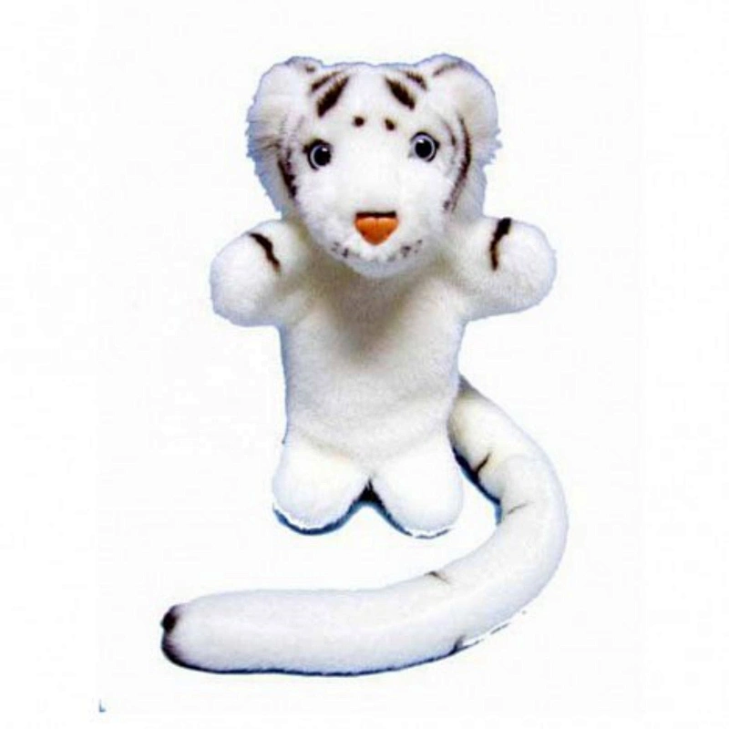 White tiger hand puppet toys stuffed for children