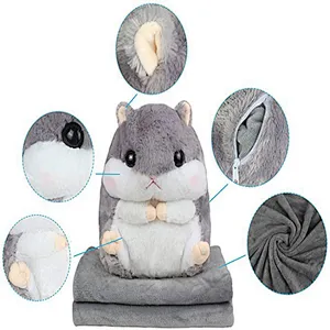 cute hamster stuffed animal pillow	toy with blanket