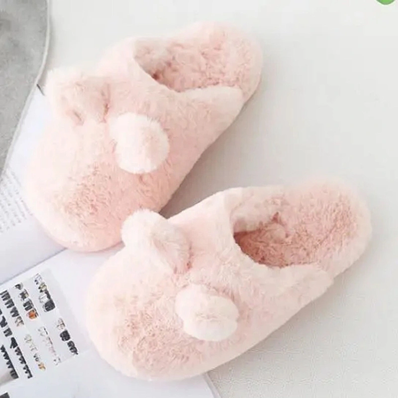 Winter custom cute blue&pink warm slipper