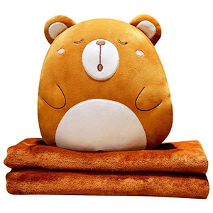 super soft travel plush toys polyester 2 in 1 pillow blanket for sleeping