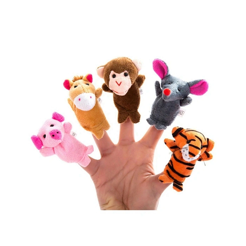 Plush super soft cute different wild animals buddy hand finger puppet toys
