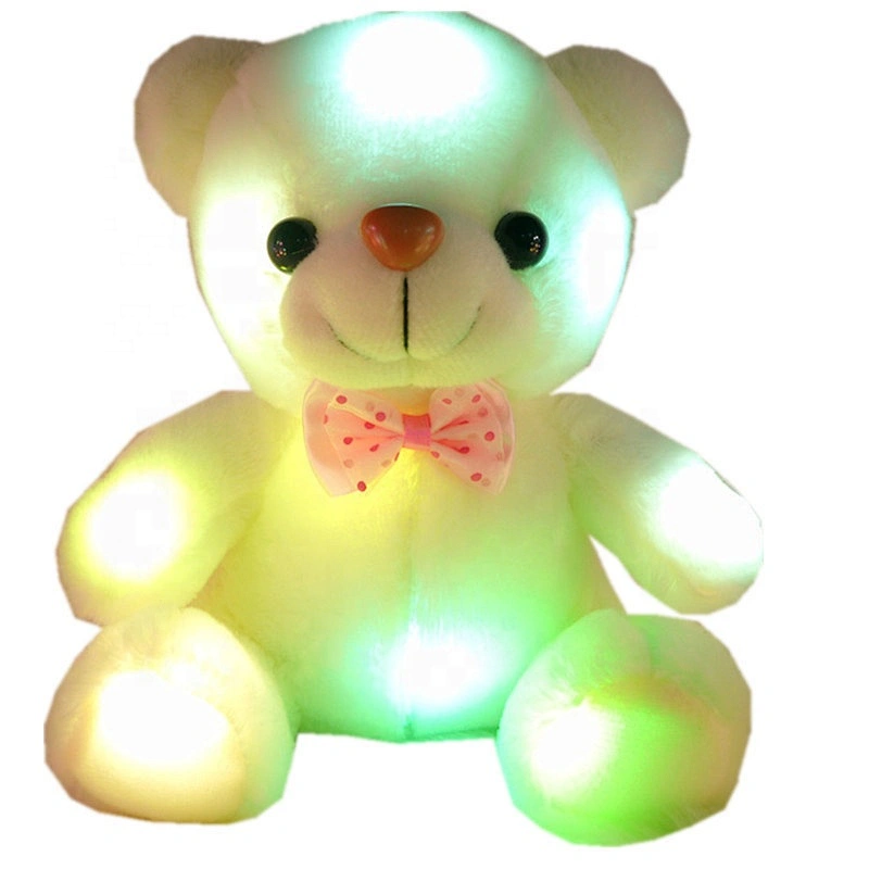 Colorful glow led light teddy bear doll plush stuffed toy
