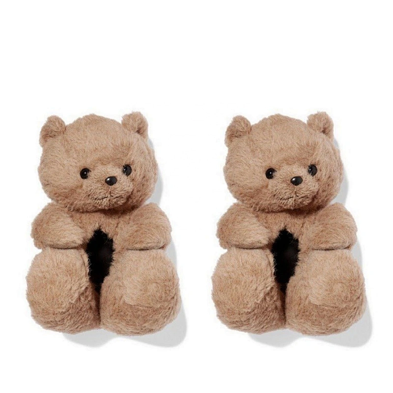 2020 cheap comfortable women fluffy stuffed Teddy Bear Slippers