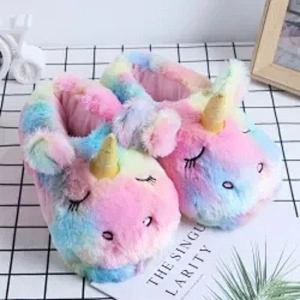 wholesale pacifier stuffed animal plush slippers unicorn