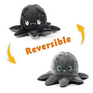 10*20cm soft stuffed plush baby toy hot sell double side reversible octopus