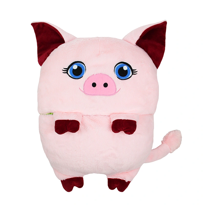 140*45cm soft stuffed customized design plush happy nappers Pig sleeping bag for 5-6 years old baby