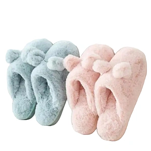 Winter custom cute blue&pink warm slipper