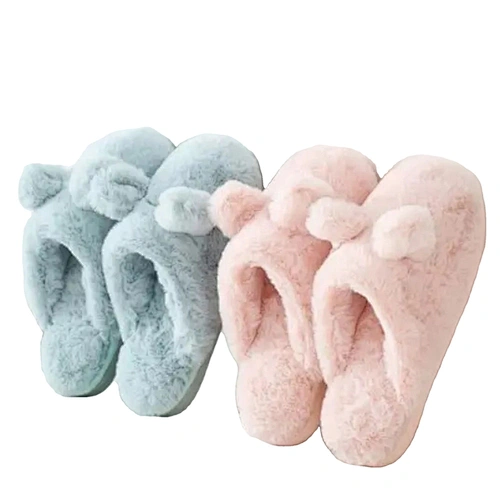 Winter custom cute blue&pink warm slipper