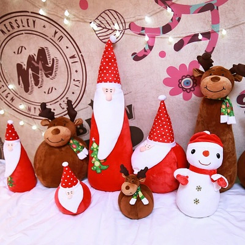 hot selling soft stuffed  santa, reindeer, snowman handmade plush Christmas toy