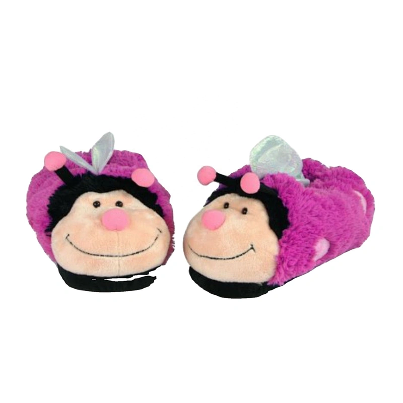 Pink bee shaped custom toddlers plush slipper for baby kids