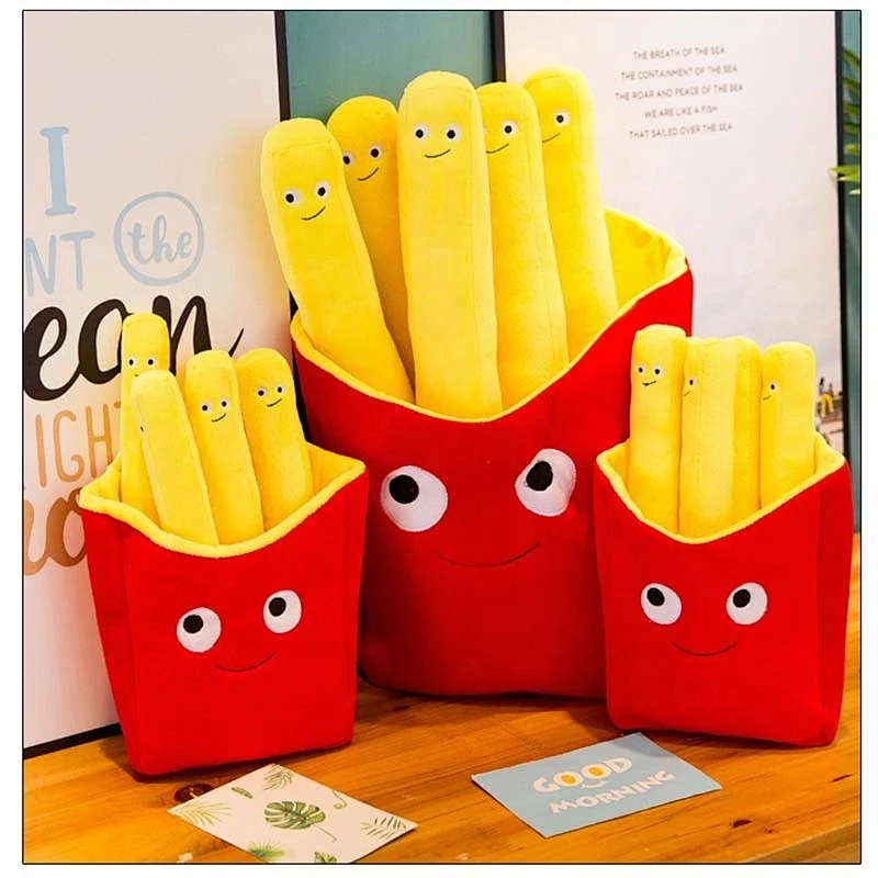 French Fries Pillow Pizza Plush Toys Kids Dolls Birthday Gift Present Children Toy Soft Cushion Pillow