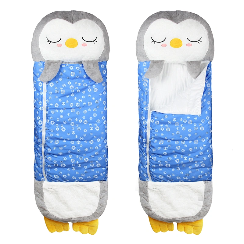 140*45cm soft stuffed customized design plush happy nappers Penguin sleeping bag for 5-6 years old baby