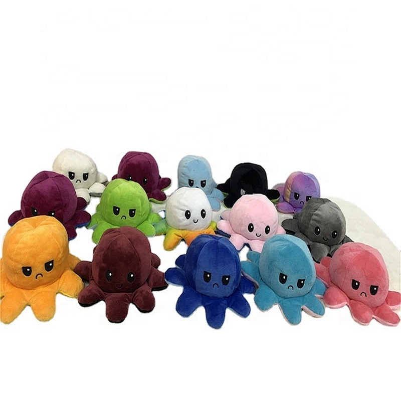 Hot selling 20 cm stuffed reversible octopus plush toys in stock