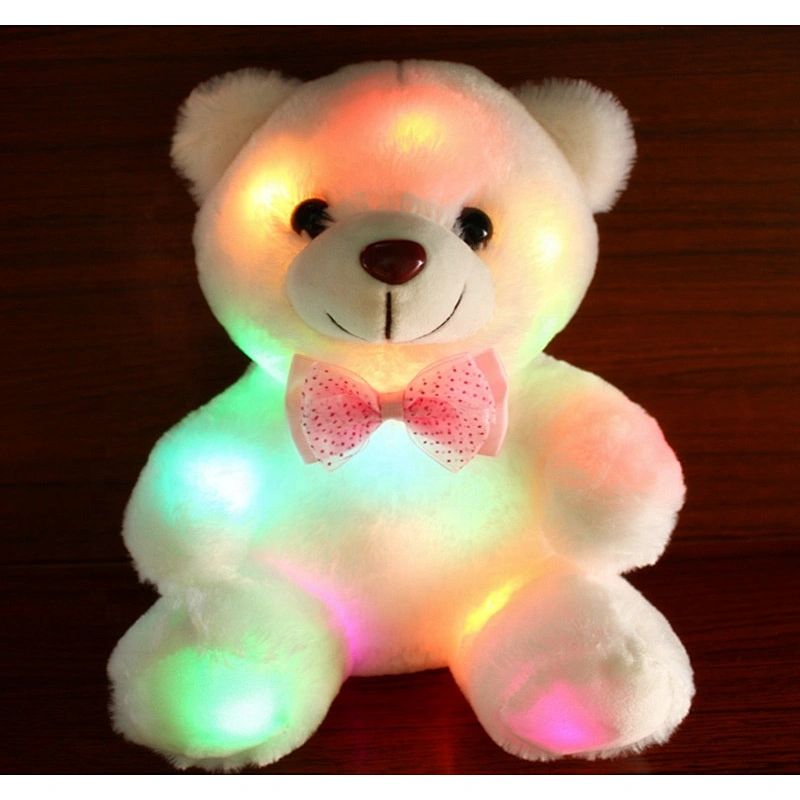 Colorful glow led light teddy bear doll plush stuffed toy