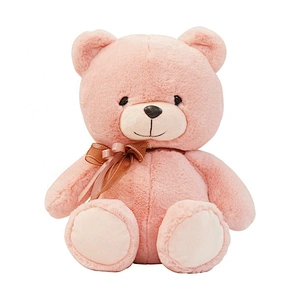 soft  pink plush teddy bear for valentine's day