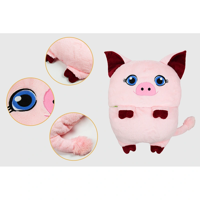140*45cm soft stuffed customized design plush happy nappers Pig sleeping bag for 5-6 years old baby