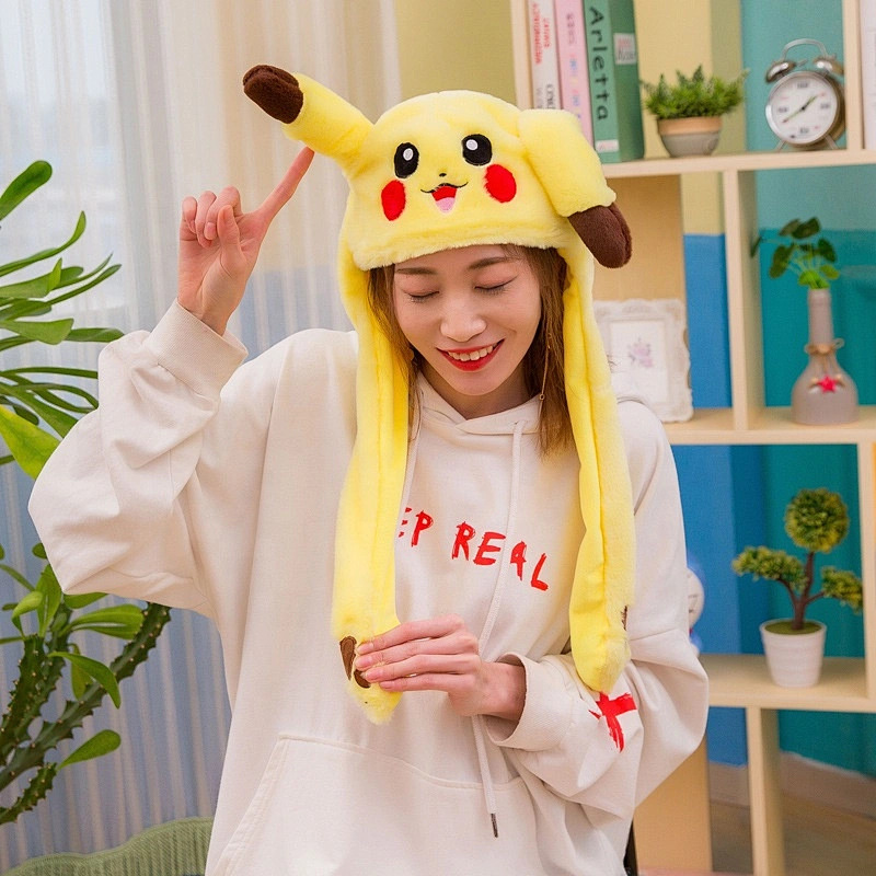 Plush rabbit shaped with long ear hat naughty toy