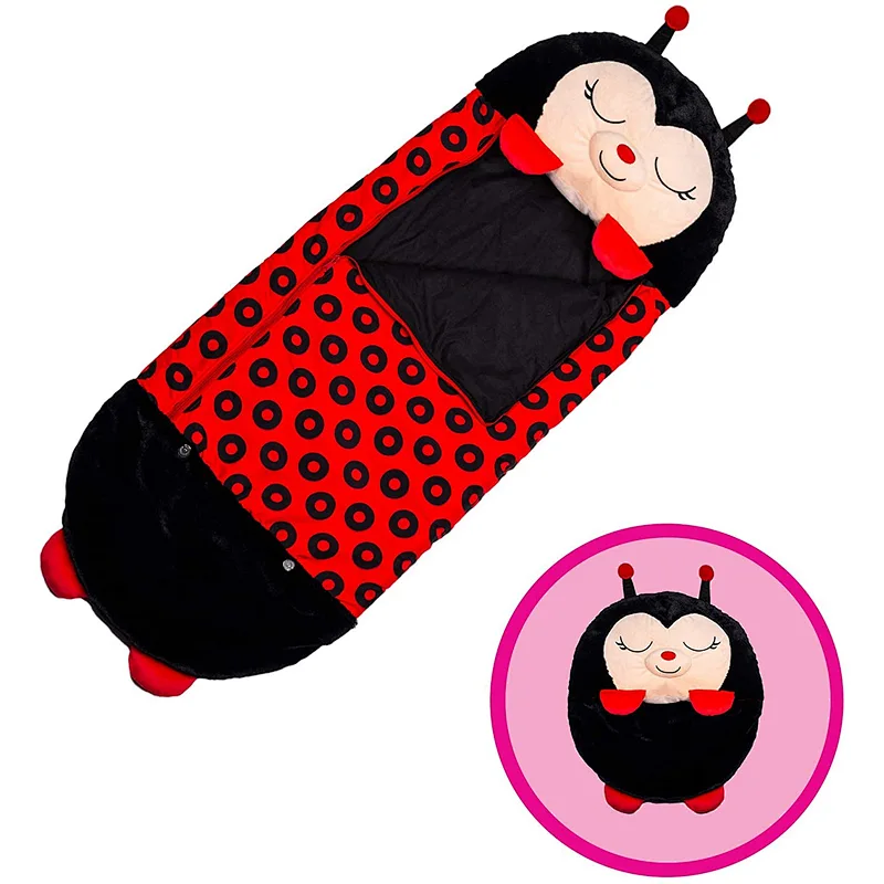 Wholesale custom plush lady bug happy nappers sleeping bag