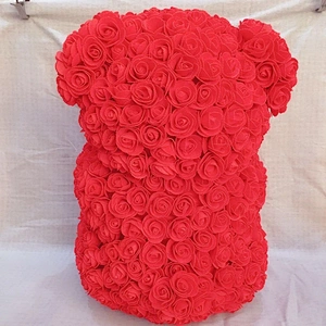 Wholesale cute Valentine Gift Custom Stuffed rose flower teddy bear Plush Toy