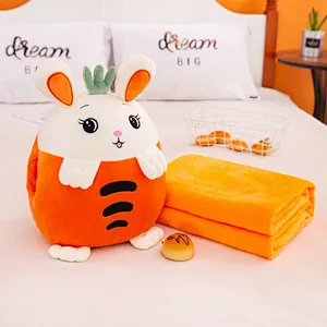 fluffy mouse animal set toy with blanket 2 in 1 travel pillow blanket