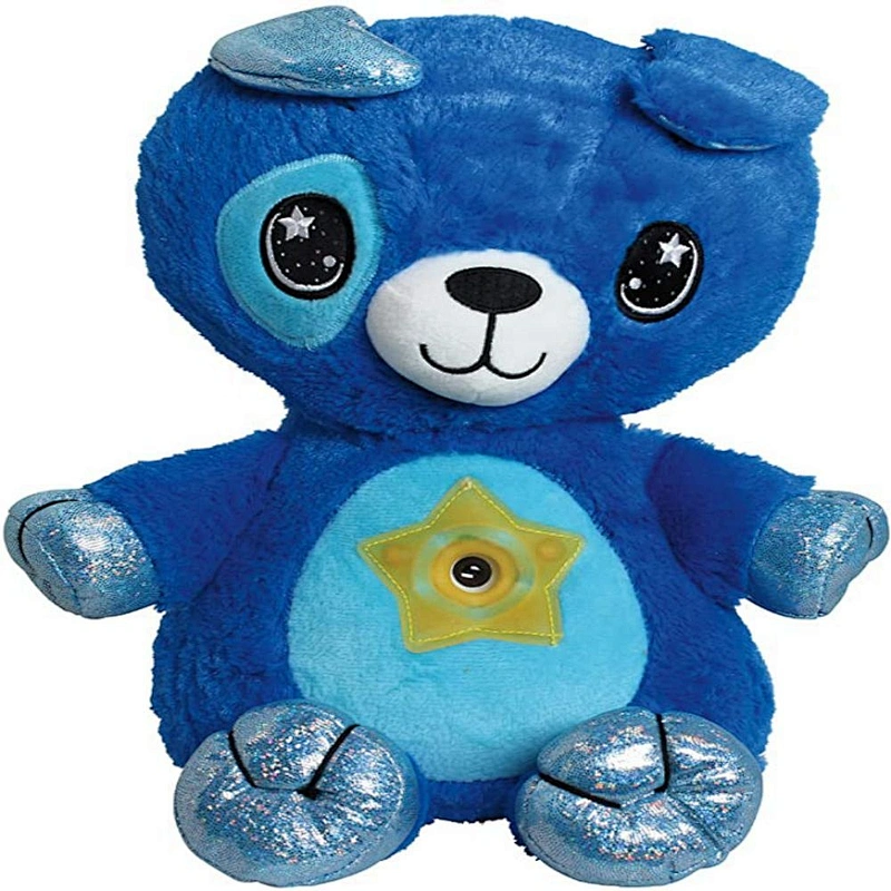 stuffed animal dog puppy plush toys belly button star dream projector night light for christmas