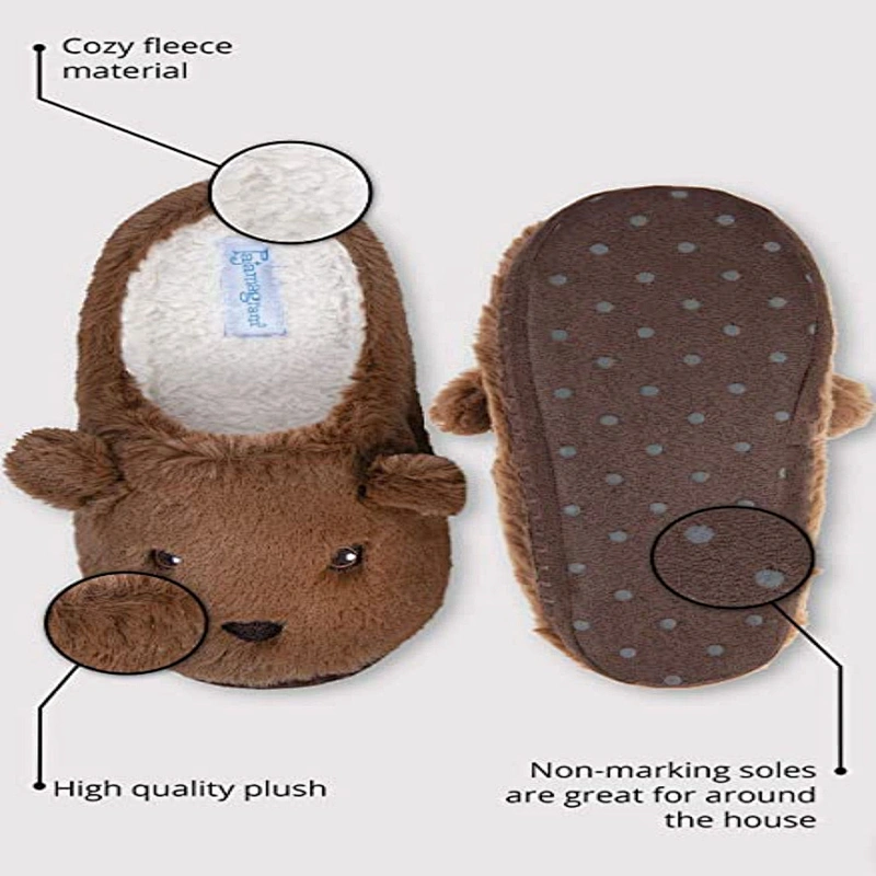 Wholesale Plush Cheap Custom Animal Shape Teddy Bear Slippers