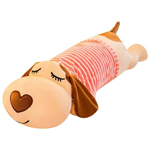 60-120cm soft stuffed peluches baby toy wearing T-shirt plush dog